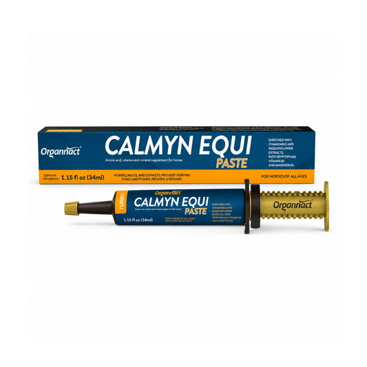 Organnact Calmyn Equi Turbo Paste Horse Supplement | Fast-Acting Calming Support for Horses | Green Apple Flavor | 1.15 fl oz (34 mL)
