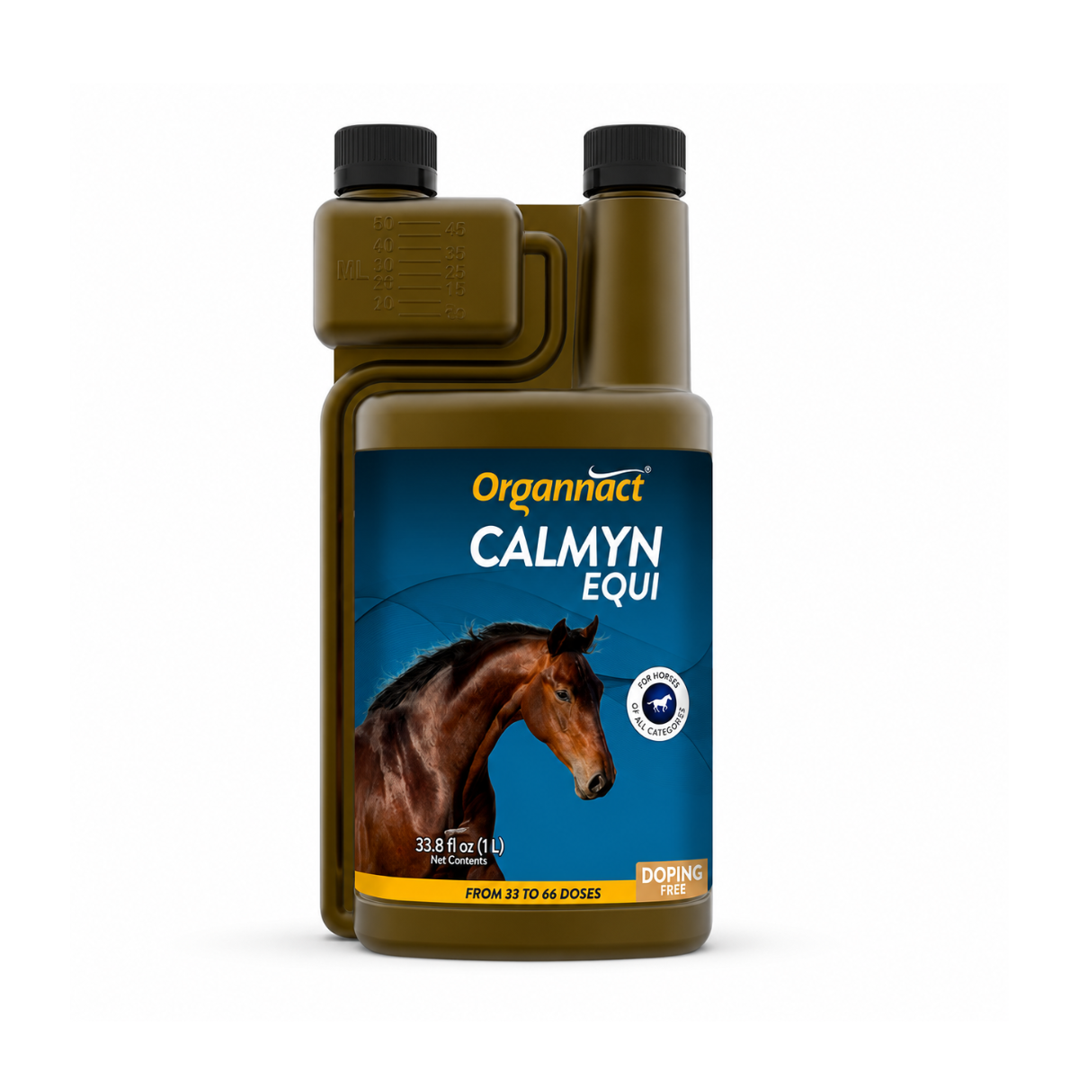 Organnact Calmyn Equi Turbo Liquid Horse Supplement | Stress Relief, Relaxation & Behavioral Support | Lemon Flavor | 33.8 fl oz (1 L)