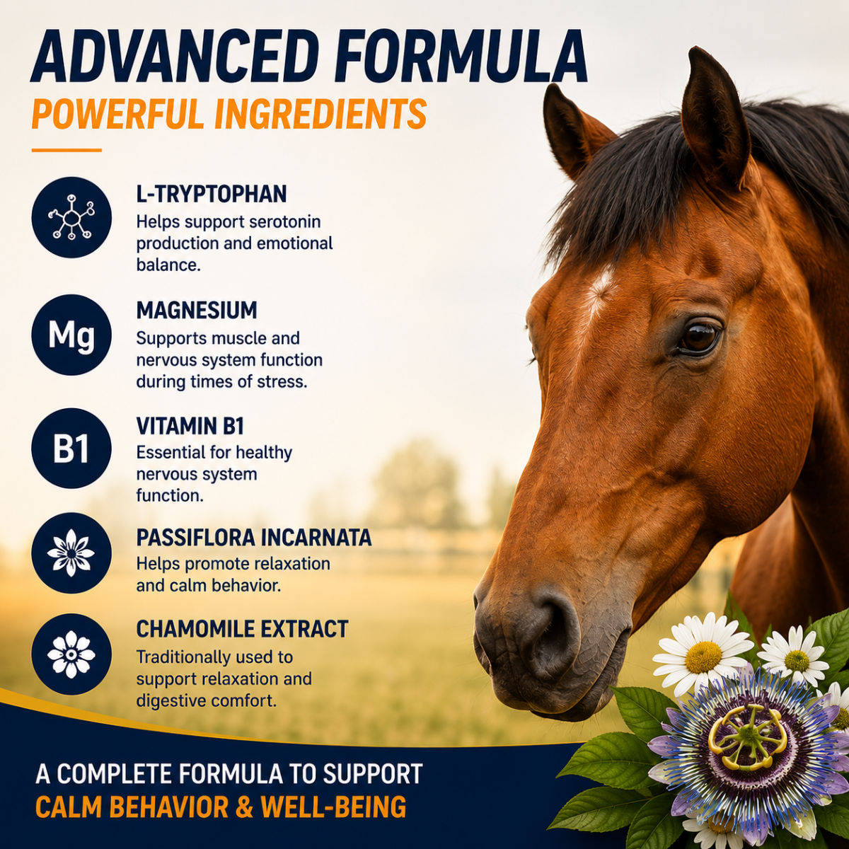 Organnact Calmyn Equi Turbo Liquid Horse Supplement | Stress Relief, Relaxation & Behavioral Support | Lemon Flavor | 33.8 fl oz (1 L)